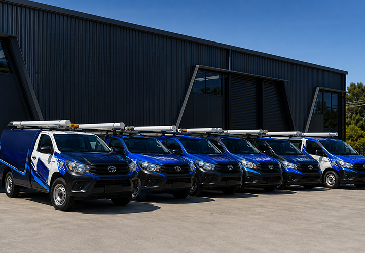 Fleet of Concord Blocked Drains plumbing vans
