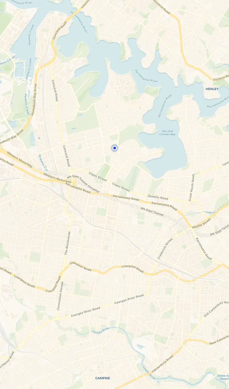 Map of the Concord service area and the surrounding suburbs we cover.